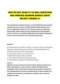 HESI PN EXIT EXAM V1-V2 REAL QUESTIONS &NewLine;AND VERIFIED ANSWERS BUNDLE &lpar;MOST &NewLine;RECENT&rpar; GRADED A&plus; 