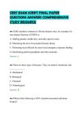 CERT EXAM SCRIPT FINAL PAPER&NewLine;QUESTIONS ANSWERS COMPREHENSIVE&NewLine;STUDY RESOURCE