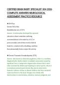 CERTIFIED BRAIN INJURY SPECIALIST 504 2026&NewLine;COMPLETE ANSWERS NEUROLOGICAL&NewLine;ASSESSMENT PRACTICE RESOURCE