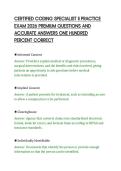 CERTIFIED CODING SPECIALIST II PRACTICE&NewLine;EXAM 2026 PREMIUM QUESTIONS AND&NewLine;ACCURATE ANSWERS ONE HUNDRED&NewLine;PERCENT CORRECT