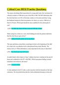 Critical Care HESI Practice Questions &vert; Nursing Exam Review Guide