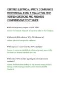 CERTIFIED ELECTRICAL SAFETY COMPLIANCE&NewLine;PROFESSIONAL EXAM 3 2026 ACTUAL TEST&NewLine;VERIFIED QUESTIONS AND ANSWERS&NewLine;COMPREHENSIVE STUDY GUIDE