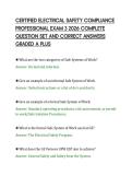CERTIFIED ELECTRICAL SAFETY COMPLIANCE&NewLine;PROFESSIONAL EXAM 3 2026 COMPLETE&NewLine;QUESTION SET AND CORRECT ANSWERS&NewLine;GRADED A PLUS