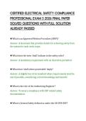 CERTIFIED ELECTRICAL SAFETY COMPLIANCE&NewLine;PROFESSIONAL EXAM 3 2026 FINAL PAPER&NewLine;SOLVED QUESTIONS WITH FULL SOLUTION&NewLine;ALREADY PASSED