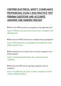 CERTIFIED ELECTRICAL SAFETY COMPLIANCE&NewLine;PROFESSIONAL EXAM 3 2026 PRACTICE TEST&NewLine;PREMIUM QUESTIONS AND ACCURATE&NewLine;ANSWERS ONE HUNDRED PERCENT