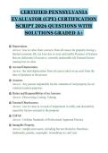 CERTIFIED PENNSYLVANIA&NewLine;EVALUATOR &lpar;CPE&rpar; CERTIFICATION&NewLine;SCRIPT 2026 QUESTIONS WITH&NewLine;SOLUTIONS GRADED A&plus;