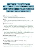 CERTIFIED PENNSYLVANIA&NewLine;EVALUATOR &lpar;CPE&rpar; COMPREHENSIVE&NewLine;STUDY GUIDE 2026 FULL QUESTIONS&NewLine;AND SOLUTIONS GRADED A&plus;