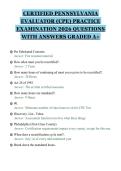 CERTIFIED PENNSYLVANIA&NewLine;EVALUATOR &lpar;CPE&rpar; PRACTICE&NewLine;EXAMINATION 2026 QUESTIONS&NewLine;WITH ANSWERS GRADED A&plus;