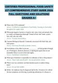 CERTIFIED PROFESSIONAL FOOD SAFETY&NewLine;&lpar;CP COMPREHENSIVE STUDY GUIDE 2026&NewLine;FULL QUESTIONS AND SOLUTIONS&NewLine;GRADED A&plus;