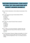 CERTIFIED PROFESSIONAL FOOD SAFETY&NewLine;&lpar;CP FINAL TEST 2026 QUESTIONS WITH&NewLine;CORRECT ANSWERS GRADED A&plus;