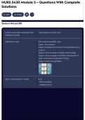 NURS 5430 Module 5 &ndash; Questions With Complete Solutions