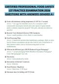 CERTIFIED PROFESSIONAL FOOD SAFETY&NewLine;&lpar;CP PRACTICE EXAMINATION 2026&NewLine;QUESTIONS WITH ANSWERS GRADED A&plus;