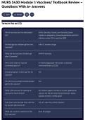 NURS 5430 Module 1&colon; Vaccines&sol; Textbook Review &ndash;Questions With A&plus; Answers