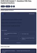 NURS 5430 Module 7 &ndash; Questions With Fully Explained Solutions