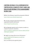 CERTIFIED REVENUE CYCLE REPRESENTATIVE&NewLine;CERTIFICATION COMPLETE STUDY GUIDE AND&NewLine;HEALTHCARE REVENUE CYCLE MANAGEMENT&NewLine;REVIEW 2026