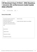 CJE Benchmark Exam &num;1 EXAM - 2026 &lpar;Questions &plus; Answers&rpar; with verified Answers &lpar;Latest Update 2026&rpar; UPDATE&excl;&excl;&NewLine;&NewLine;