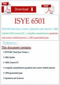 ISYE 6501 Final Quiz Version 1&vert;Questions and Answers &vert; 2026 Update&vert;100&percnt; Correct-GT &vert;&vert; complete comprehensive questions and correct verified answers &vert;&vert; 100&percnt; guaranteed pass&NewLine;