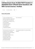 CJE Benchmark Exam &num;3 2026 TEST&excl;&excl; Graded A&plus; &vert; 2025&vert;2026 EXAM UPDATE EXAM Questions with 100&percnt; Correct Answers &vert; Verified&NewLine;&NewLine;