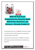 HESI PN Exit Exam Comprehensive Question Bank &lpar;500&plus; Questions and Rationales&rpar; &vert; Medical-Surgical Nursing&comma; Pharmacology&comma; Pediatrics&comma; Maternity&comma; Mental Health & Leadership &vert; Practical Nursing &lpar;PN&rpar; Exit Exam 2026