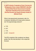 8&period; NATE Industry Competency Exam Commercial &NewLine;Refrigeration Exam &lpar;Latest 2026&sol;2027&rpar; &vert;&vert;Verified &NewLine;Exam&excl;&excl;&vert;&vert; Most Recent Exam Actual Complete &NewLine;Real Exam Questions And Correct Answers &NewLine;&lpar;Verified Answers by Expert&rpar; Already Graded A&plus; &NewLine;&vert;&vert;Newest Exam