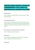 CERTIFIED BREASTFEEDING COUNSELOR&NewLine;COMPREHENSIVE STUDY GUIDE FULL&NewLine;QUESTIONS WITH ACCURATE SOLUTIONS