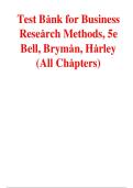 Test Bank for Business Research Methods 5th Edition Emma Bell Alan Bryman and Bill Harley All Chapters Complete A&plus; Exam Questions and Answers