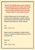 CM 4221 Final EXAM &lpar;latest version verified for &NewLine;accuracy&rpar; &vert;&vert;Verified Exam&excl;&excl;&excl;&vert;&vert; Most Recent Exam &NewLine;Actual Complete Real Exam Questions And &NewLine;Correct Answers &lpar;Verified Answers by Expert&rpar; &NewLine;Already Graded A&plus; &vert;Guaranteed Success&excl;&excl; 