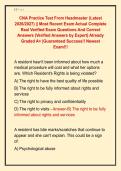 CNA Practice Test From Headmaster &lpar;Latest &NewLine;2026&sol;2027&rpar; &vert;&vert; Most Recent Exam Actual Complete &NewLine;Real Verified Exam Questions And Correct &NewLine;Answers &lpar;Verified Answers by Expert&rpar; Already &NewLine;Graded A&plus; &vert;Guaranteed Success&excl;&excl; Newest &NewLine;Exam&excl;&excl;&excl;