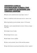 CERTIFIED CLINICAL&NewLine;ELECTROLOGIST FLORIDA TEST&NewLine;2026 COMPLETE QUESTIONS AND&NewLine;VERIFIED ANSWERS