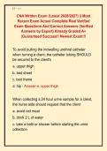 CNA Written Exam &lpar;Latest 2026&sol;2027&rpar; &vert;&vert; Most &NewLine;Recent Exam Actual Complete Real Verified &NewLine;Exam Questions And Correct Answers &lpar;Verified &NewLine;Answers by Expert&rpar; Already Graded A&plus; &NewLine;&vert;Guaranteed Success&excl;&excl; Newest Exam&excl;&excl;&excl;