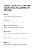 CERTIFIED CROP ADVISOR CERTIFICATION&NewLine;EVALUATION 2026 FULL QUESTIONS AND&NewLine;SOLUTIONS