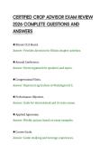 CERTIFIED CROP ADVISOR EXAM REVIEW&NewLine;2026 COMPLETE QUESTIONS AND&NewLine;ANSWERS