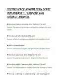 CERTIFIED CROP ADVISOR EXAM SCRIPT&NewLine;2026 COMPLETE QUESTIONS AND&NewLine;CORRECT ANSWERS