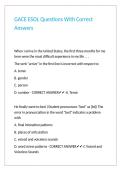 GACE ESOL Questions With Correct Answers