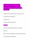 CRCR Certification Exam Actual Questions with Revised Answers&NewLine;perfectly solved &lpar;2026 &sol; 2027&rpar;&comma; &lpar;A&plus; Guarantee&rpar;