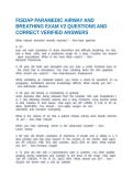 FISDAP PARAMEDIC AIRWAY AND BREATHING EXAM V2 QUESTIONS AND CORRECT VERIFIED ANSWERS