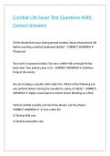 Combat Life Saver Test Questions With Correct Answers