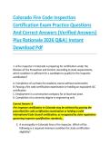 Colorado Fire Code Inspection &NewLine;Certification Exam Practice Questions &NewLine;And Correct Answers &lpar;Verified Answers&rpar; &NewLine;Plus Rationale 2026 Q&A&vert; Instant &NewLine;Download Pdf