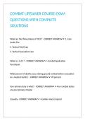COMBAT LIFESAVER COURSE EXAM QUESTIONS WITH COMPLETE SOLUTIONS