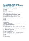 FISDAP&sol;NREMT RESPIRATORY PRACTICE QUESTIONS AND CORRECT VERIFIED ANSWERS