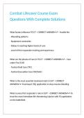 Combat Lifesaver Course Exam Questions With Complete Solutions