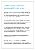 Combat Lifesaver Course Exam Questions With Correct Answers 