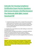 Colorado Fair Housing Compliance &NewLine;Certification Exam Practice Questions &NewLine;And Correct Answers &lpar;Verified Answers&rpar; &NewLine;Plus Rationale 2026 Q&A&vert; Instant &NewLine;Download Pdf