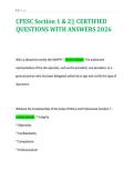 CPESC Section 1 & 2&vert;&vert; CERTIFIED&NewLine;QUESTIONS WITH ANSWERS 2026
