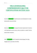 FBLA JOURNALISM&vert;&vert;&NewLine;COMPREHENSIVE Q&A FOR&NewLine;CERTIFICATION SUCCESS 2026