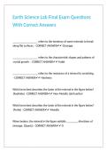 Earth Science Lab Final Exam Questions With Correct Answers
