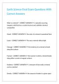 Earth Science Final Exam Questions With Correct Answers