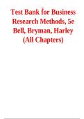 Test Bank for Business Research Methods 5th Edition Emma Bell Alan Bryman and Bill Harley All Chapters Complete A&plus; Exam Questions and Answers