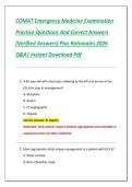 Compilation Bundle for COMAT Emergency Medicine Examinations Practice Questions And Correct Answers &lpar;Verified Answers&rpar; Plus Rationales 2026 Q&A &vert; Instant Download Pdf