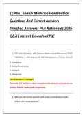 Compilation Bundle for COMAT Family Medicine Examinations Practice Questions And Correct Answers &lpar;Verified Answers&rpar; Plus Rationales 2026 Q&A &vert; Instant Download Pdf
